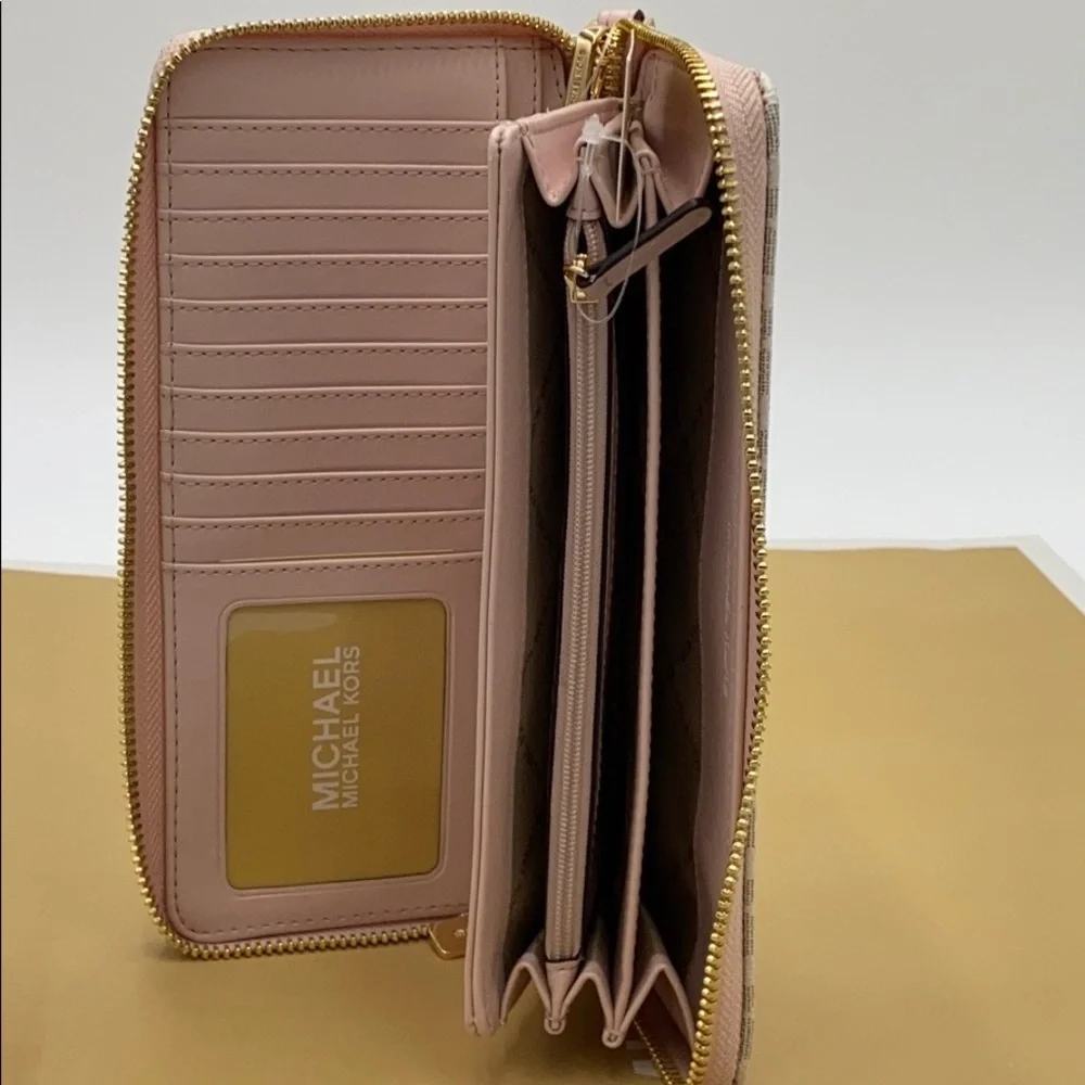 MICHAEL KORS LG CONTINENTAL WALLETS POWDER BLUSH